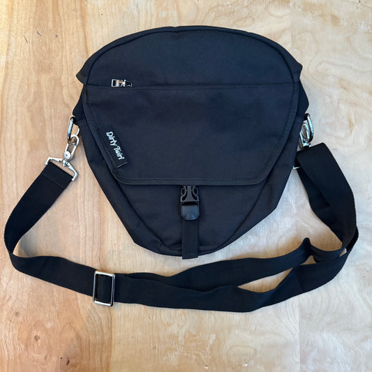 Dirty Twirl Bag for walking cane and portable seat - perfect for outdoor events, concerts, and music festivals.